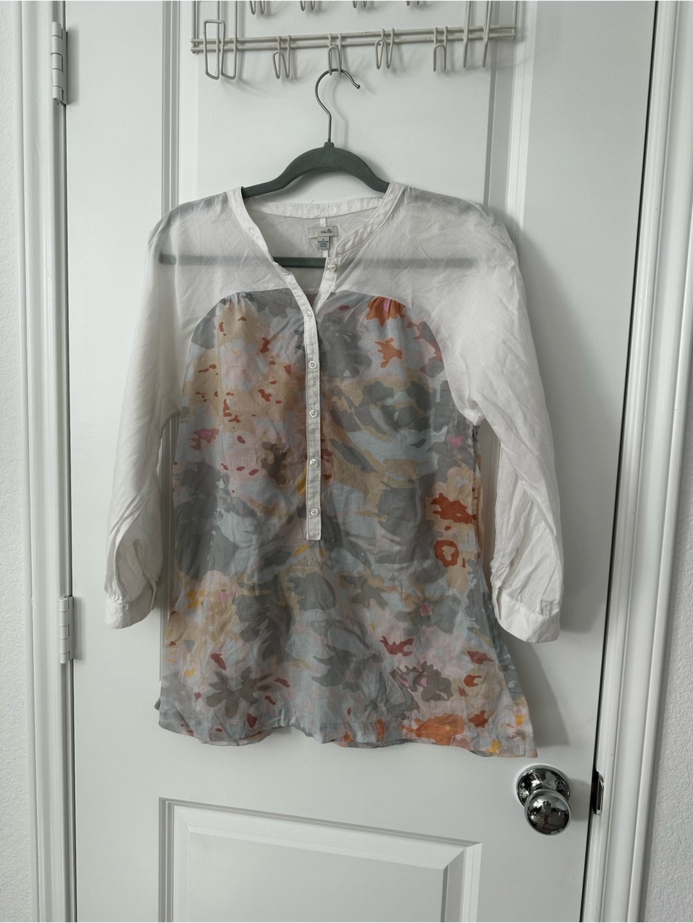 Odille Anthropologie Half Sleeve Floral Blouse